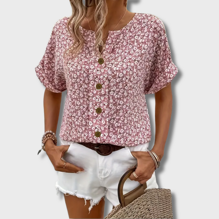 Avery™ - Floral Button-Up Blouse