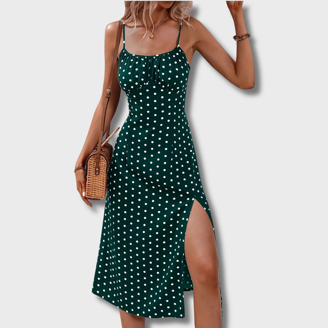 Aivene™ - Polka Dot Midi Dress