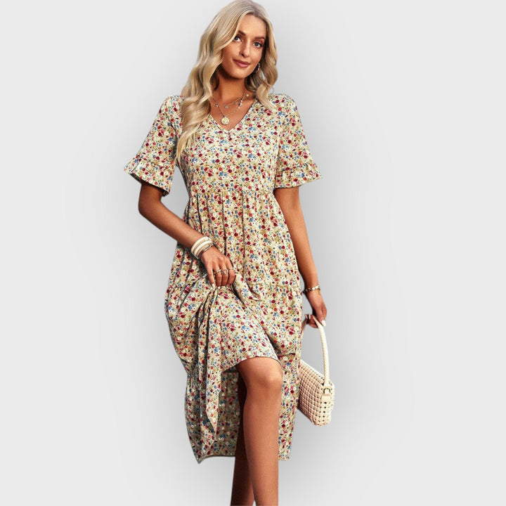 Nata™ - Floral Summer Midi Dress