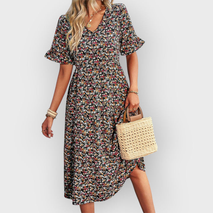 Nata™ - Floral Summer Midi Dress