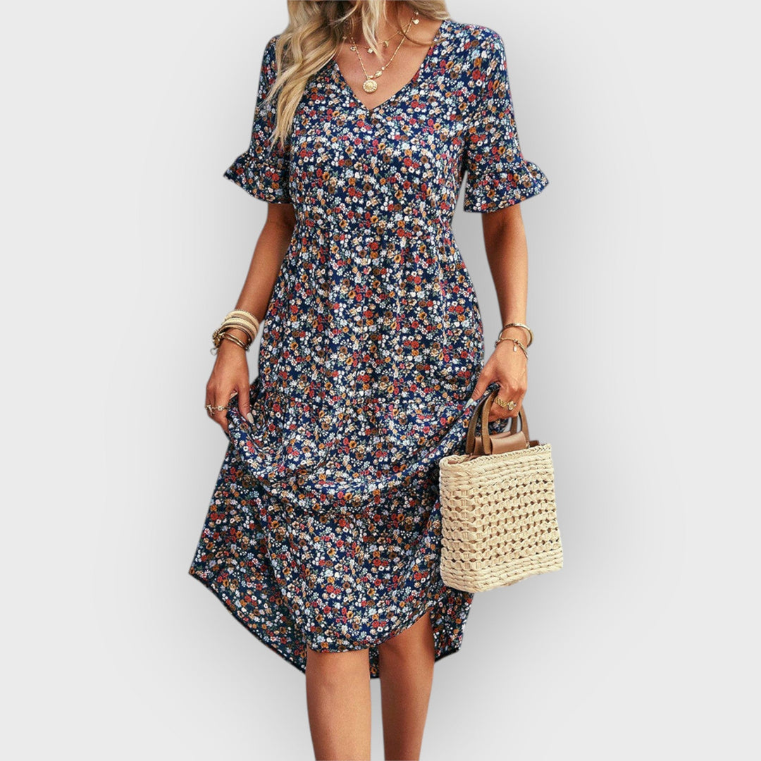 Nata™ - Floral Summer Midi Dress