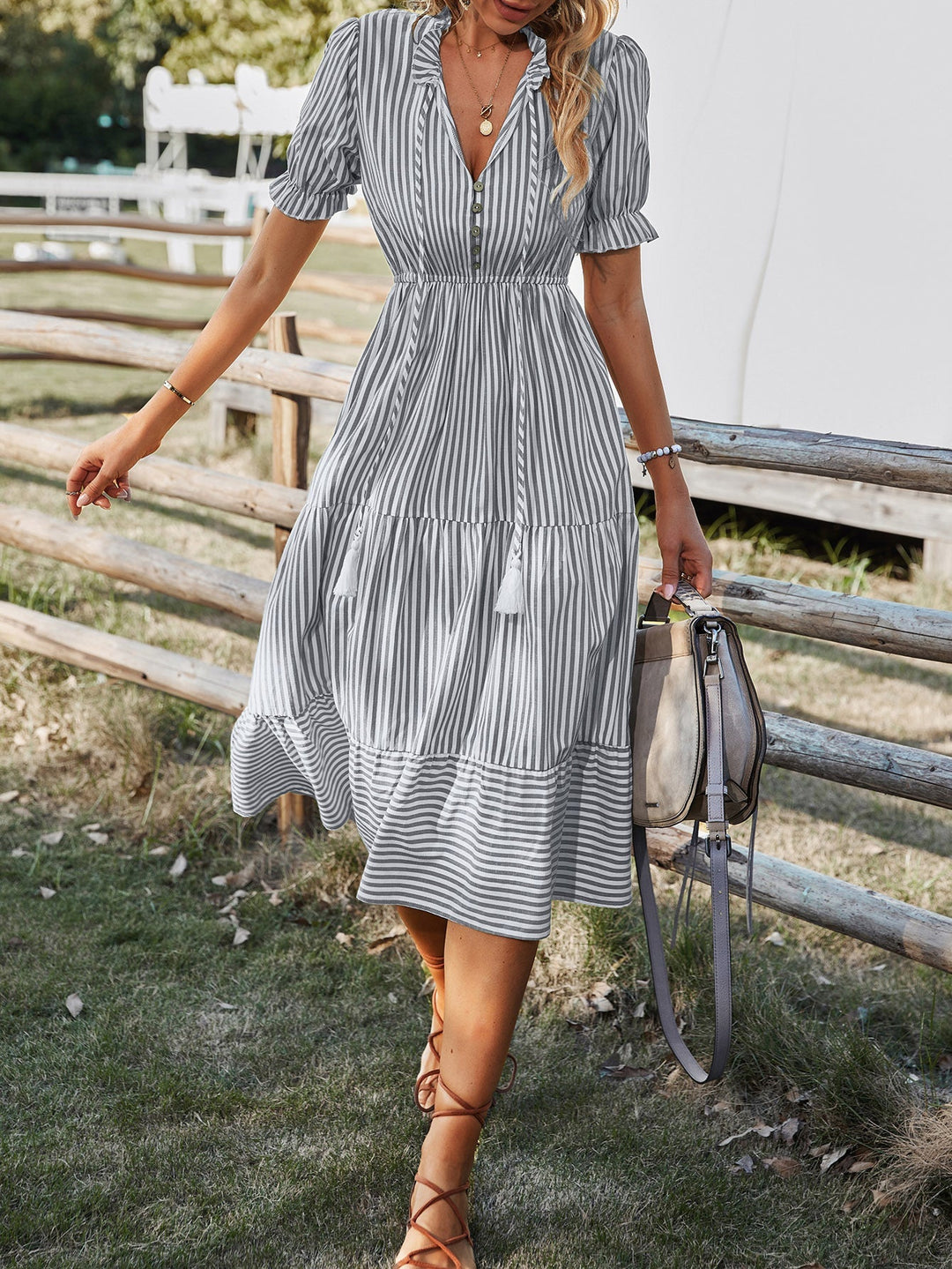 Noella™ - Classy V-neck Dress