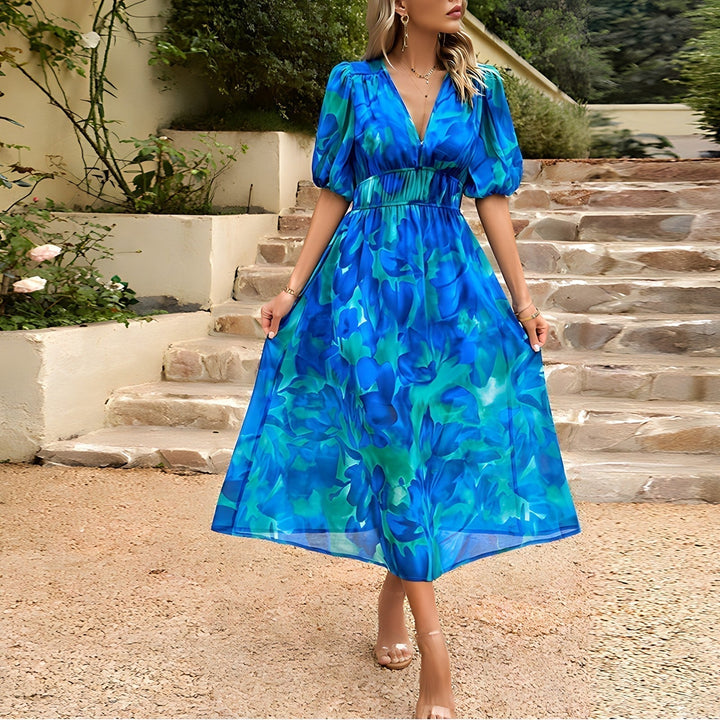 Crissel™ - V-Neck Midi Dress