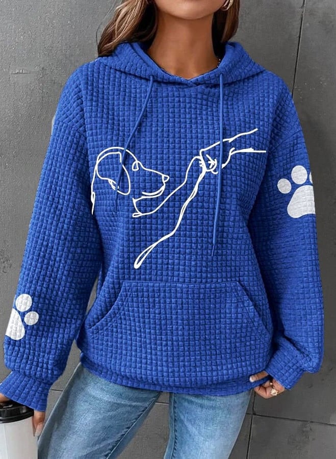 Brigitte™ - Paw Print Waffle Hoodie