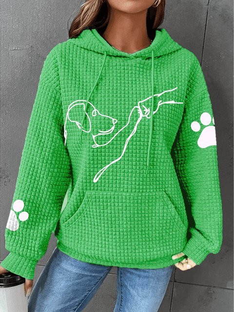 Brigitte™ - Paw Print Waffle Hoodie