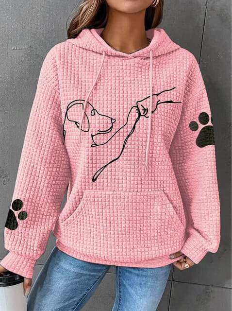 Brigitte™ - Paw Print Waffle Hoodie