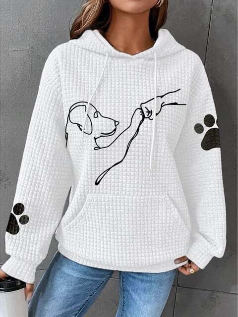 Brigitte™ - Paw Print Waffle Hoodie