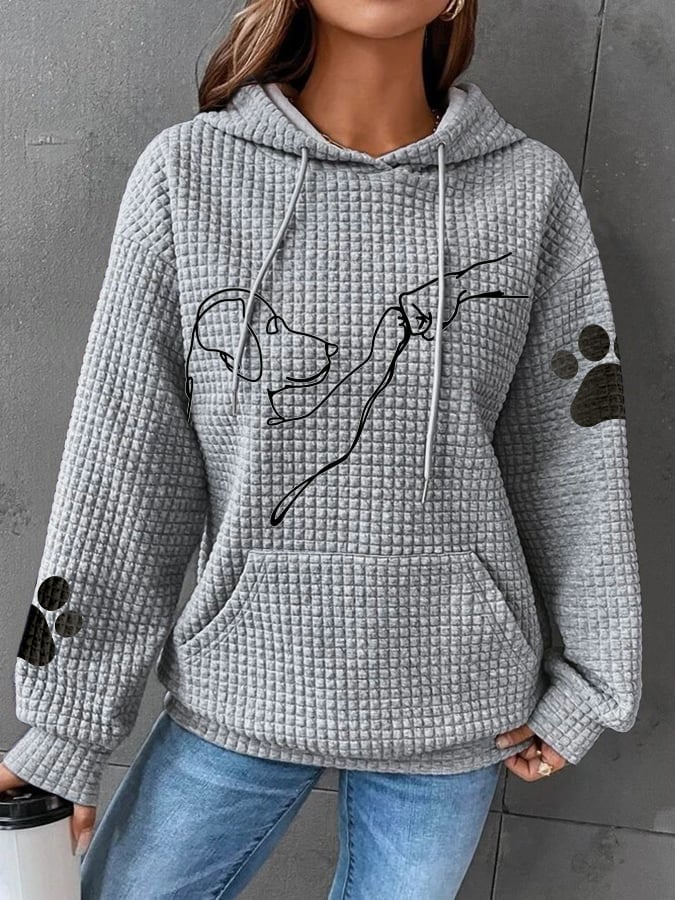 Brigitte™ - Paw Print Waffle Hoodie