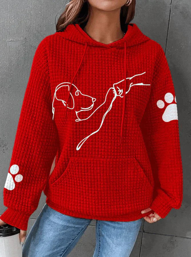 Brigitte™ - Paw Print Waffle Hoodie